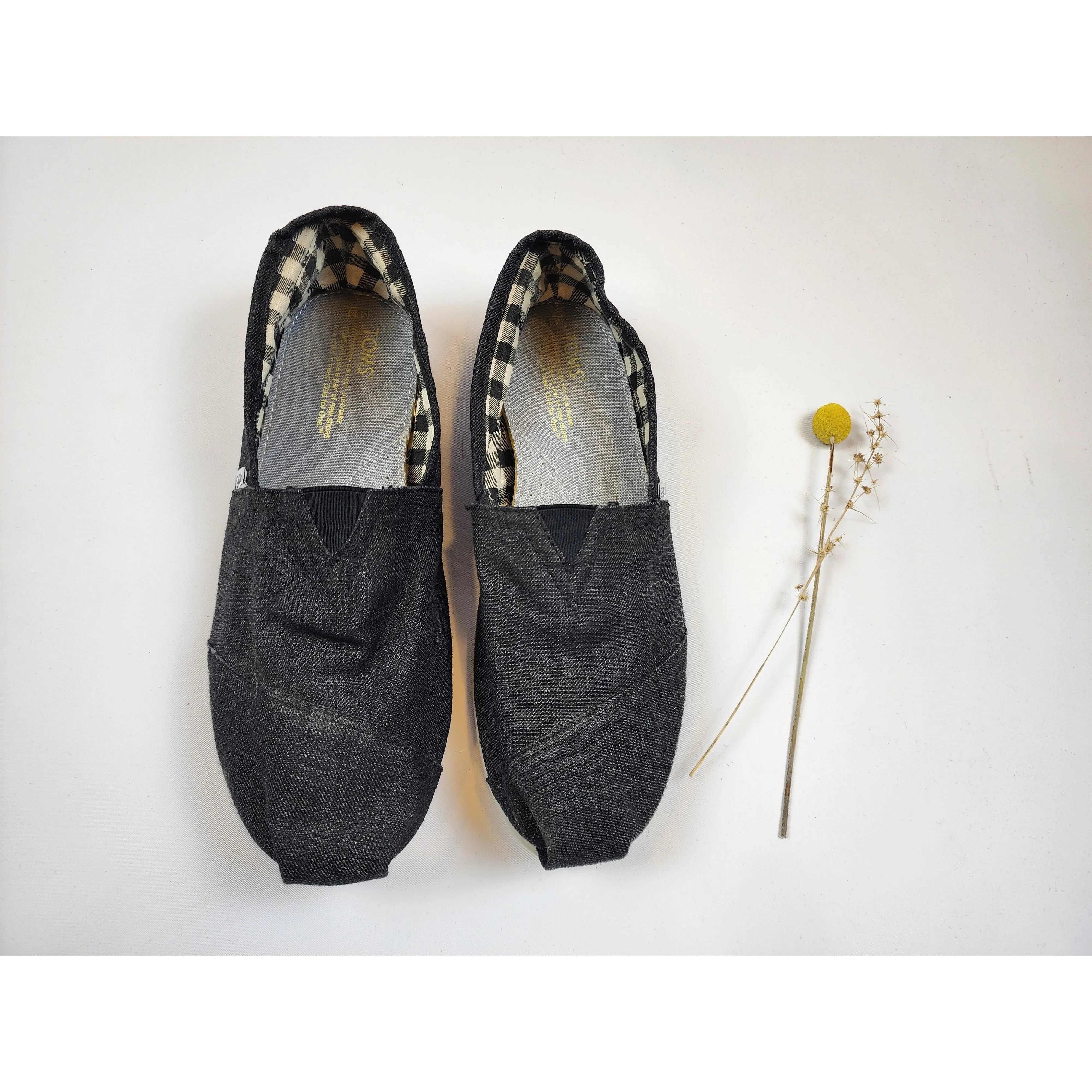 Toms dark grey/charcoal slip on shoes size 11