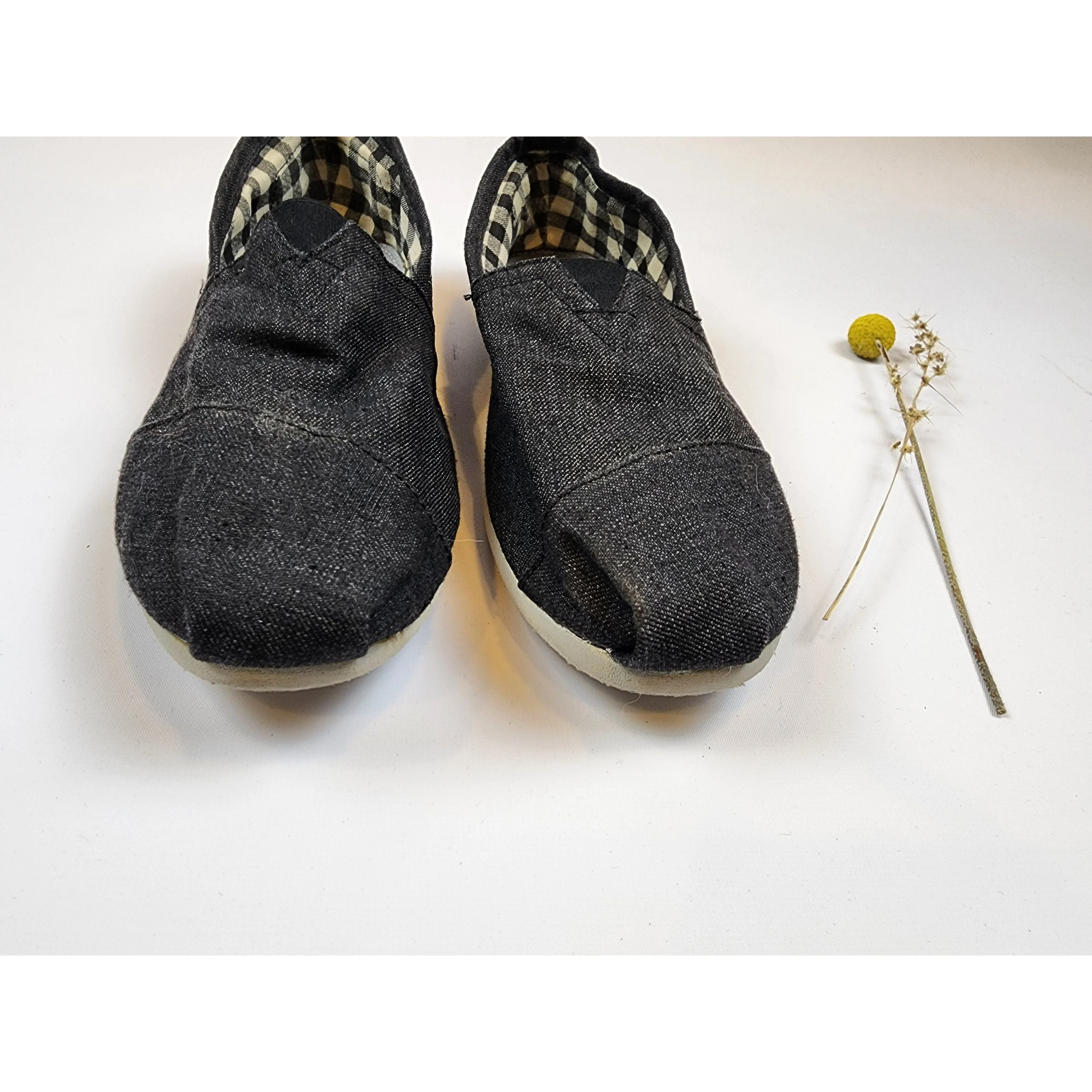 Toms dark grey/charcoal slip on shoes size 11