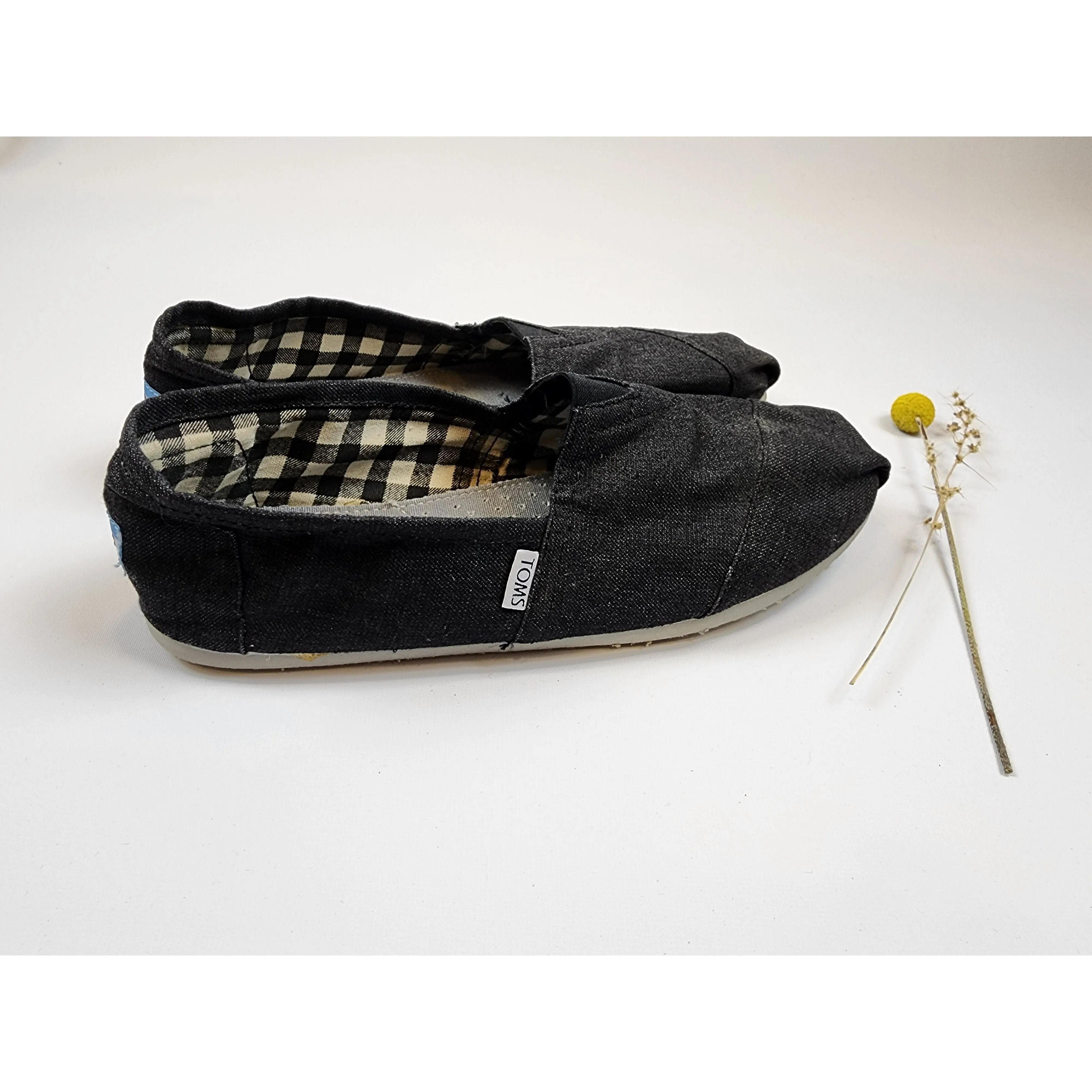 Toms dark grey/charcoal slip on shoes size 11