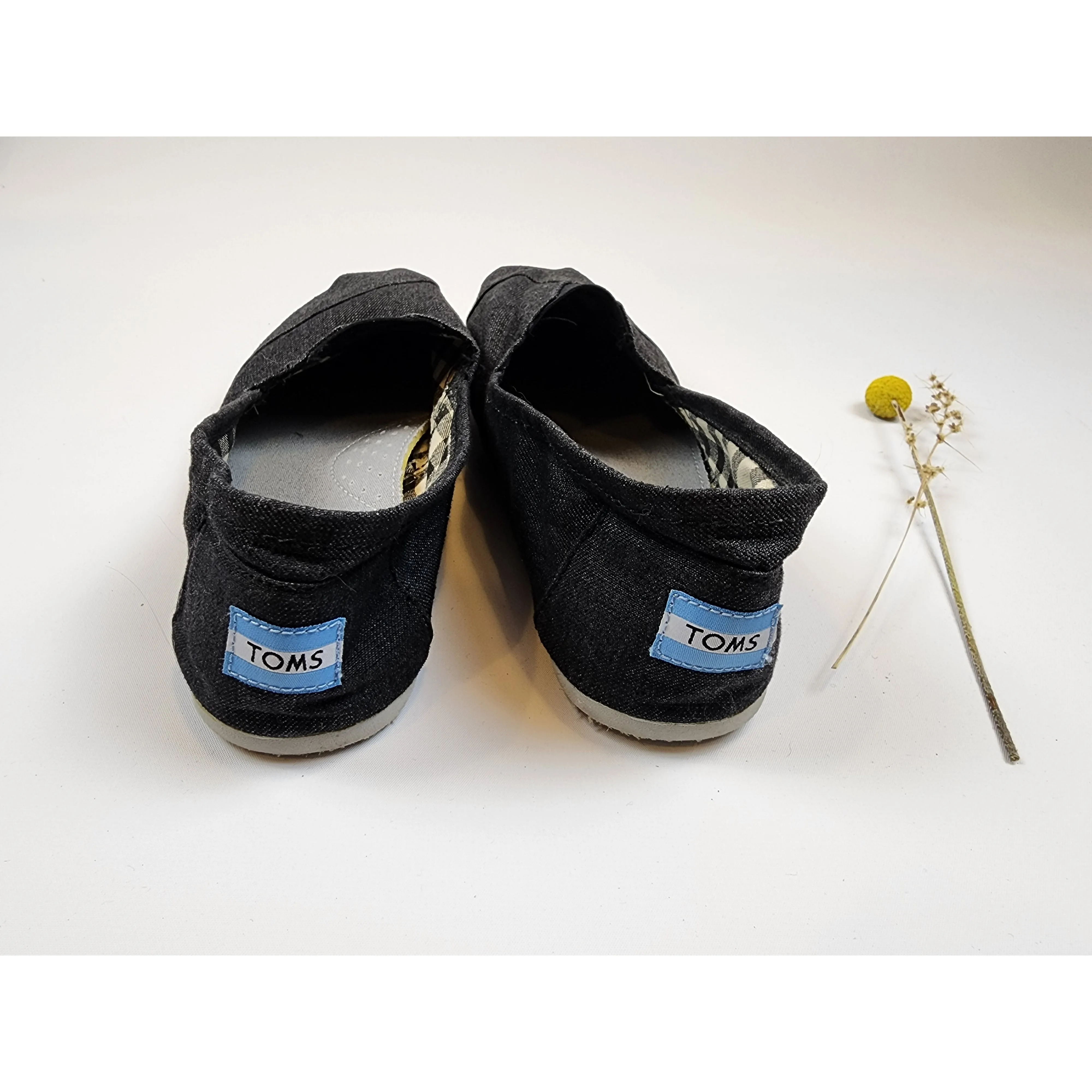 Toms dark grey/charcoal slip on shoes size 11