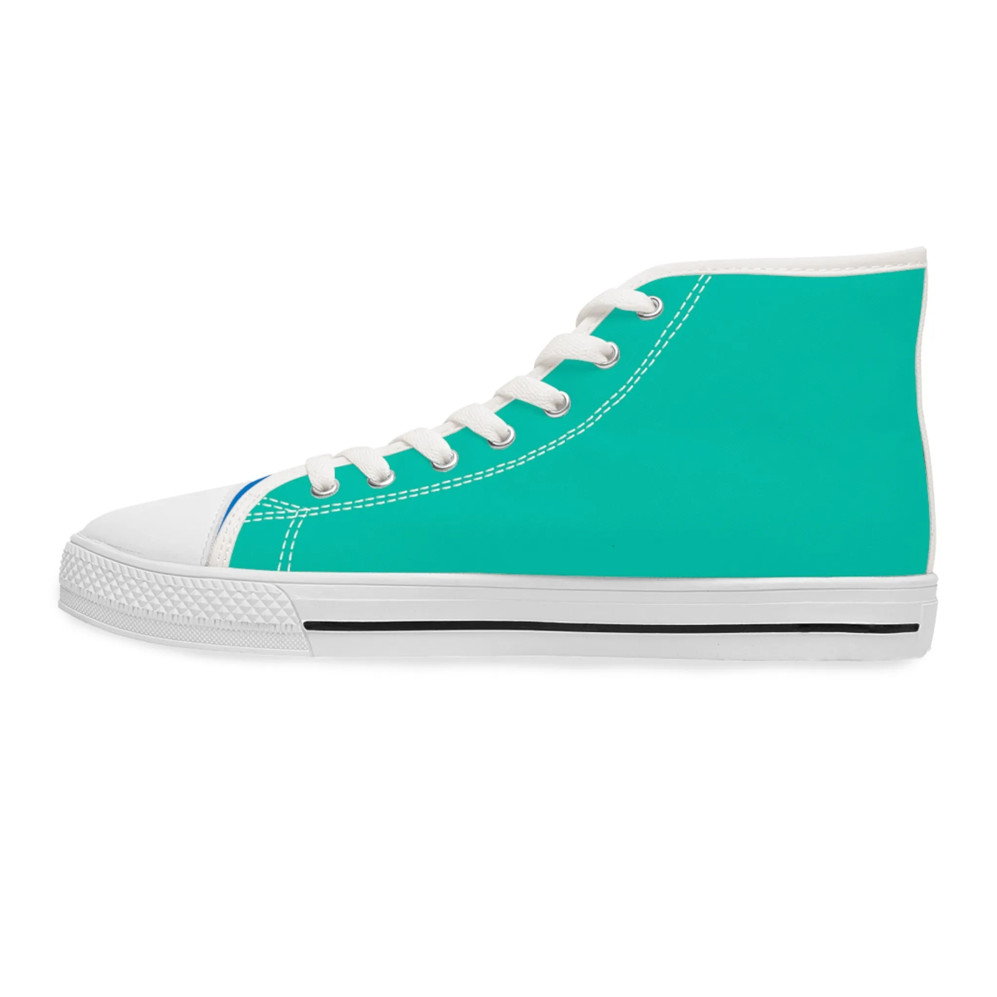 Turquoise Reef Ladies' Two-Tone High Top Sneakers - Where Turquoise Meets Blue – Step into the Tranquility of the Ocean!