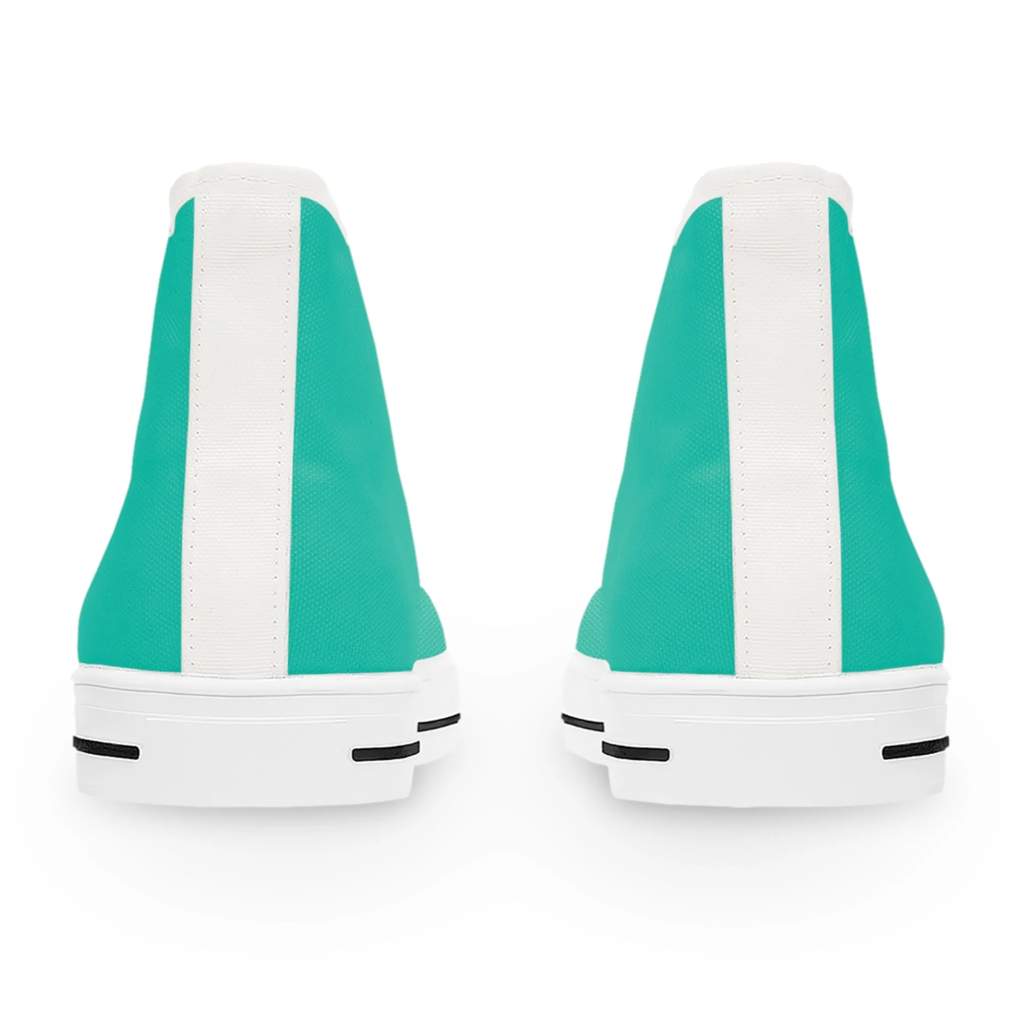 Turquoise Reef Ladies' Two-Tone High Top Sneakers - Where Turquoise Meets Blue – Step into the Tranquility of the Ocean!