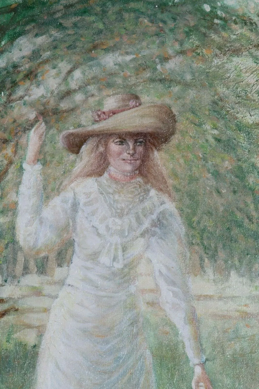 Untitled (Mother/Daughter Holding Hands) by Anthony Sidoni Signed Oil on Canvas