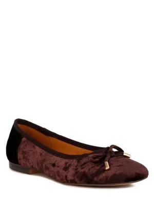 Velvet Bow Ballerinas
