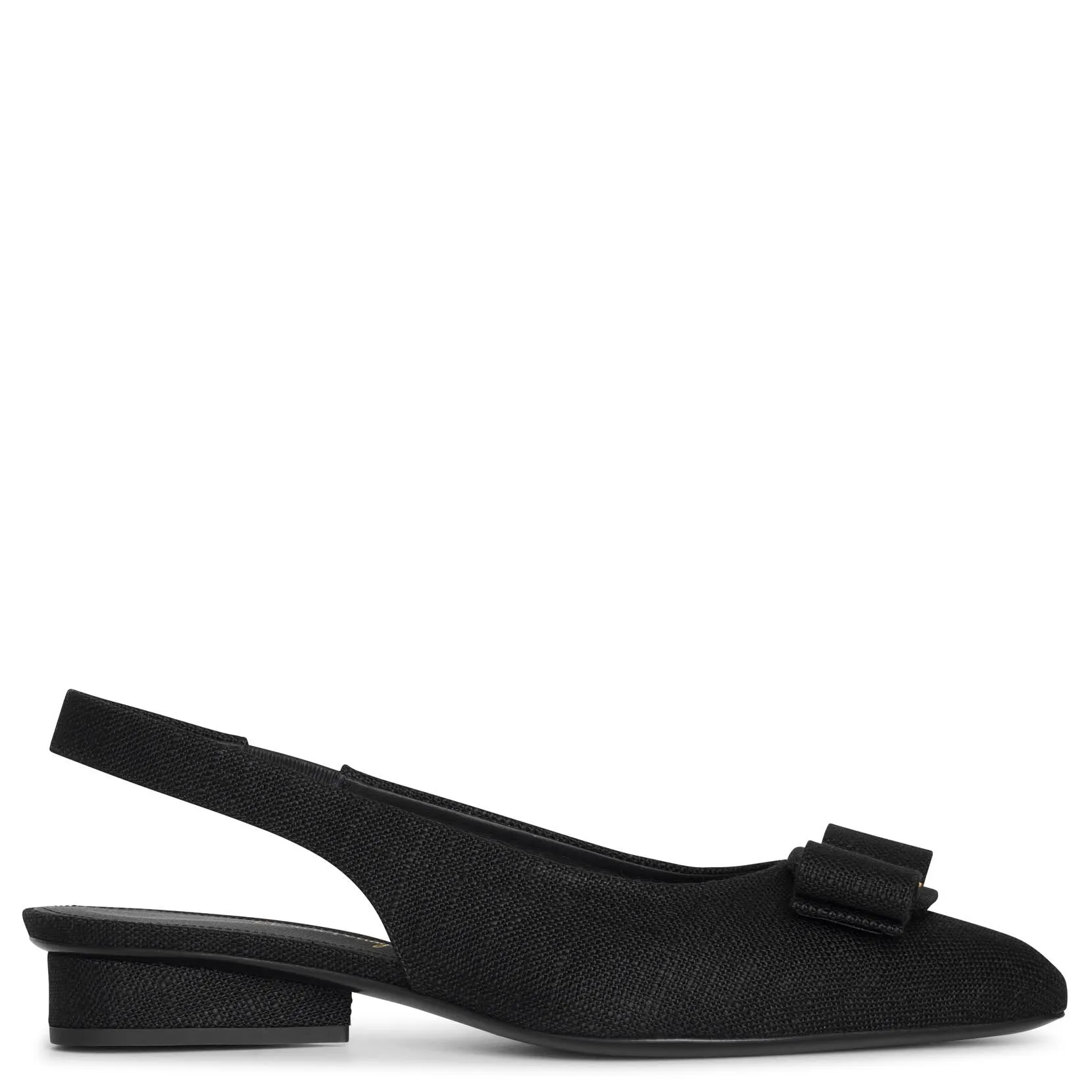 Viva sling black linnen flats