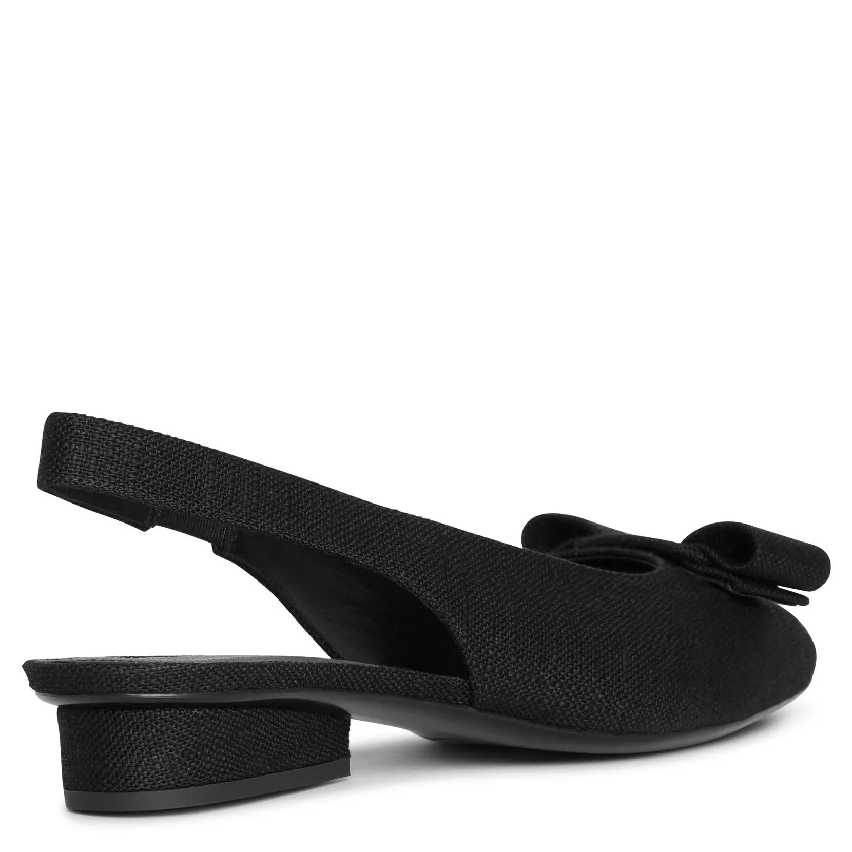 Viva sling black linnen flats