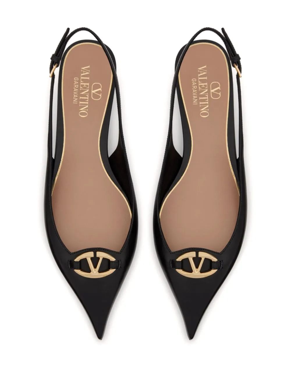 Vlogo bold leather ballets