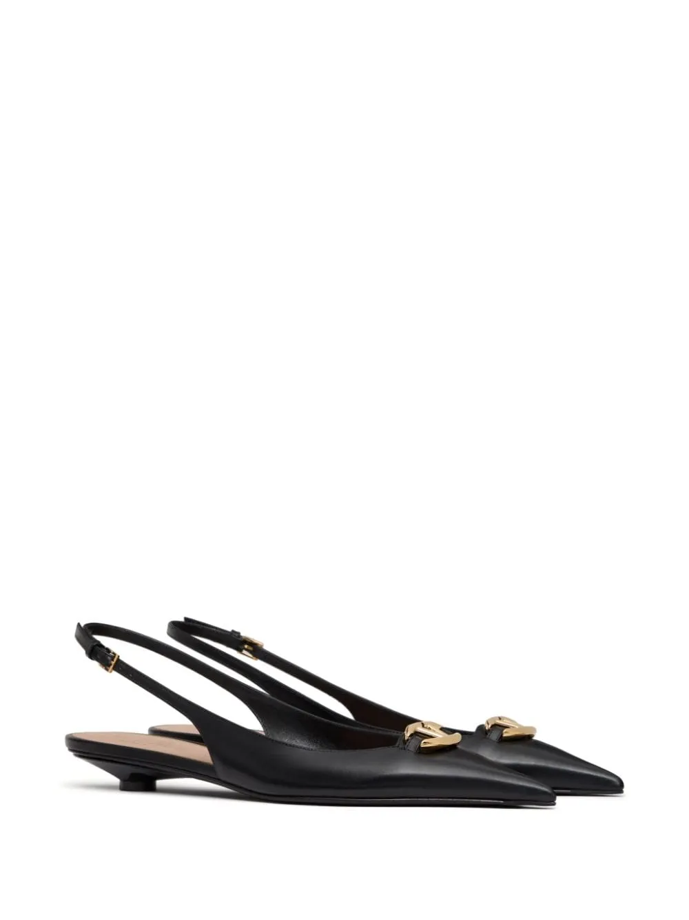 Vlogo bold leather ballets