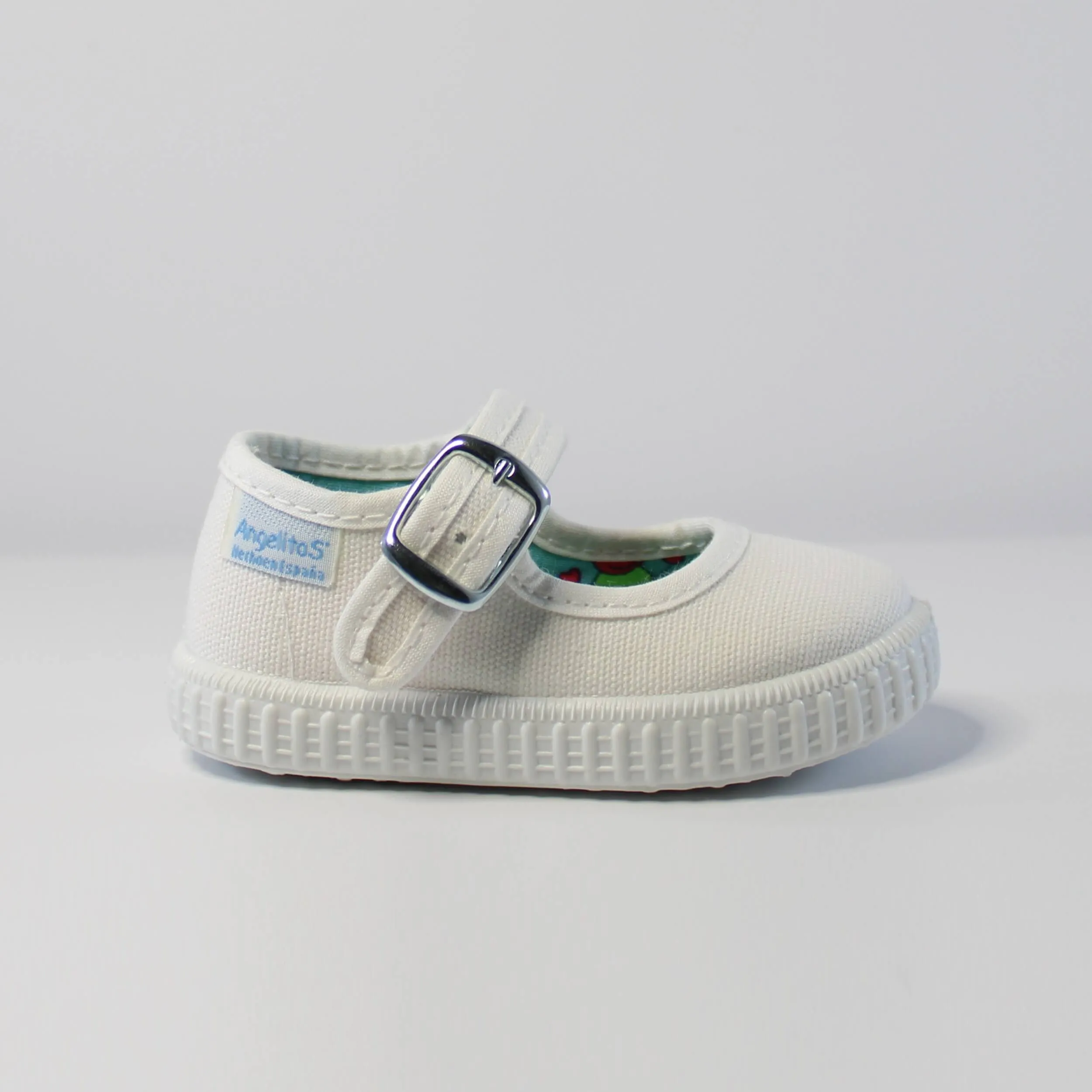 White Canvas Mary Jane's