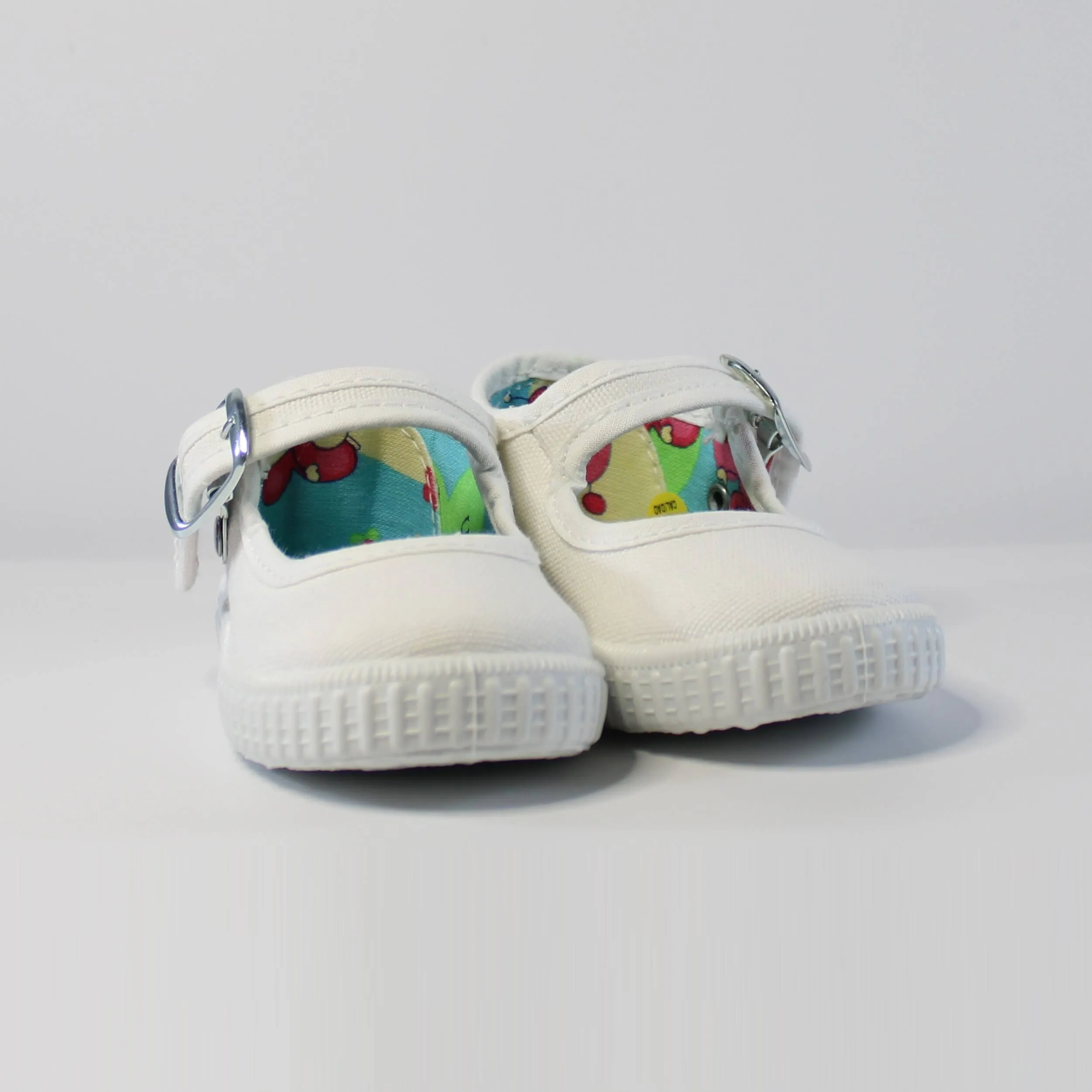 White Canvas Mary Jane's