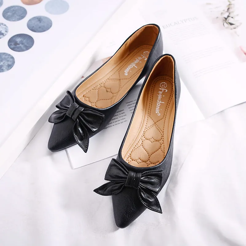womens flats shoes ballet Leather Pointed toe ballerina
