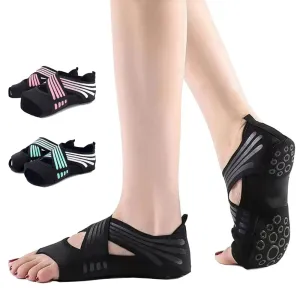 Women's Yoga Socks with Grips – Non-Slip Toeless Socks for Pilates, Barre, Ballet, and Fitness